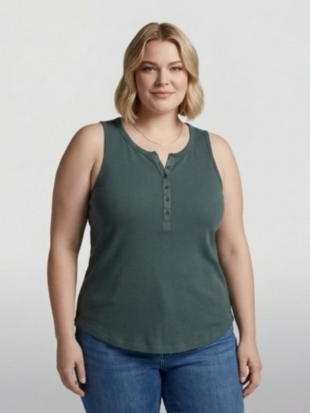 Maurices Dark Green Henley Tank Top – Sz: XXL - NWOT